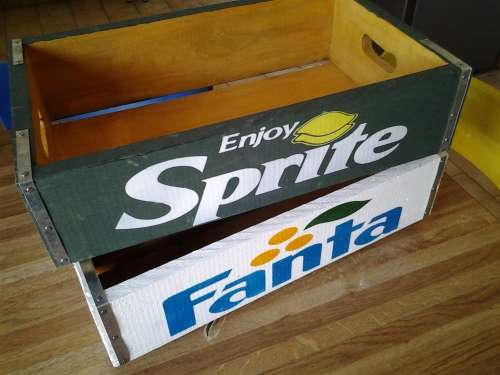 SPRITE AND FANTA WOODEN CRATES